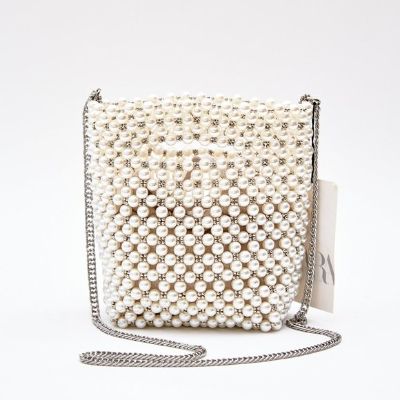Zara Handbags - Zara pearl shoulder bad